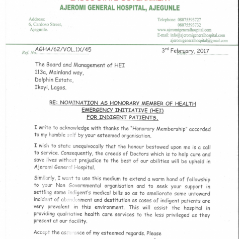 Ajeromi General Hospital Nomination