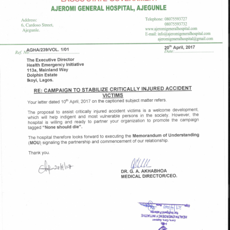 Campaign to stabilize critcally injured patience