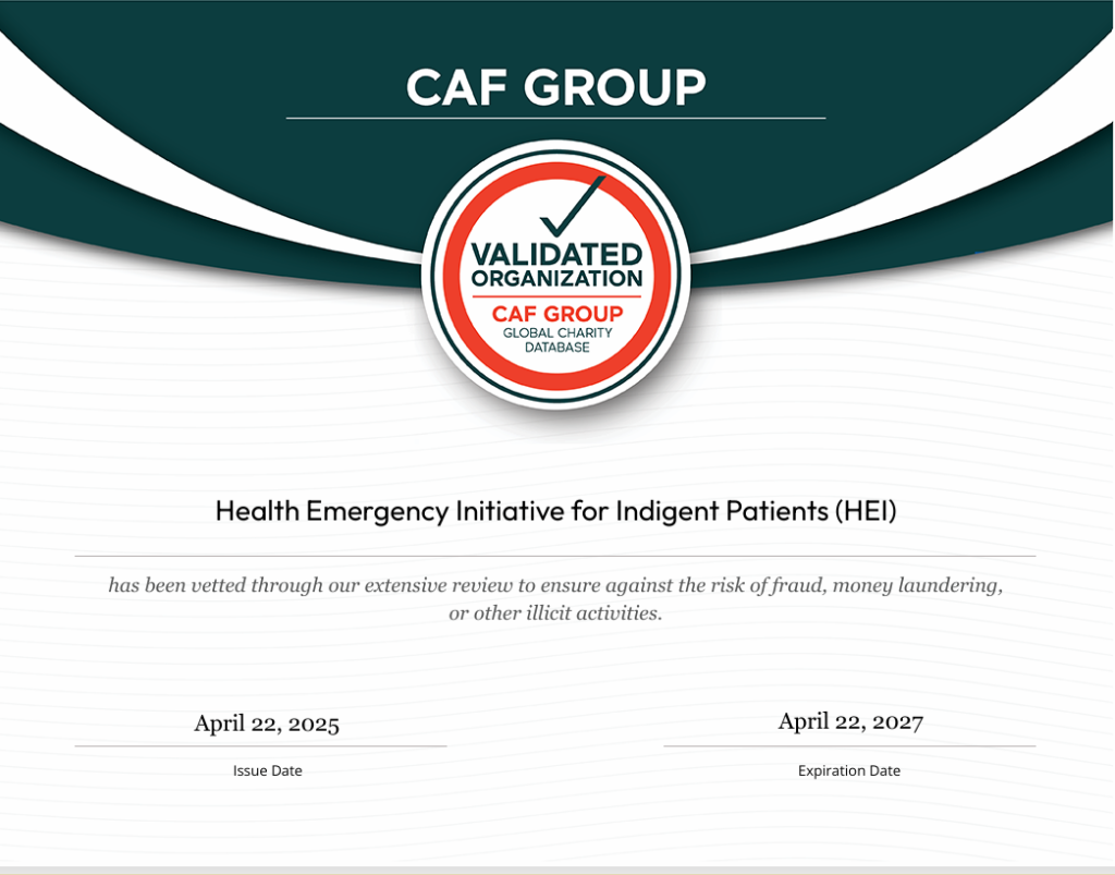 HEI CAF CERTIFICATE